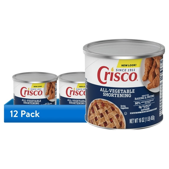 (12 pack) Crisco All-Vegetable Shortening, 16 oz