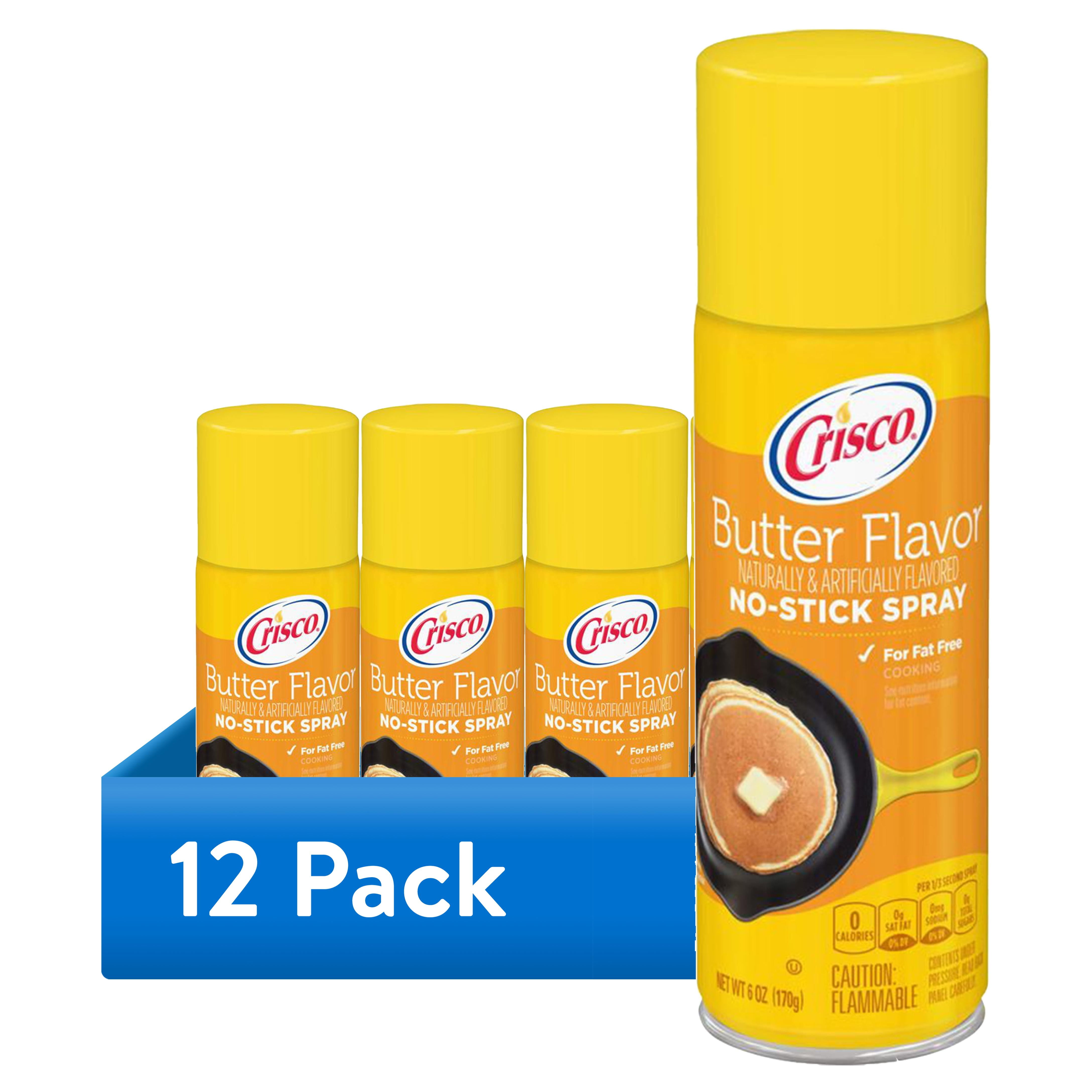 (12 pack) Crisco Butter Flavor No-Stick Cooking Spray Can, 6 oz