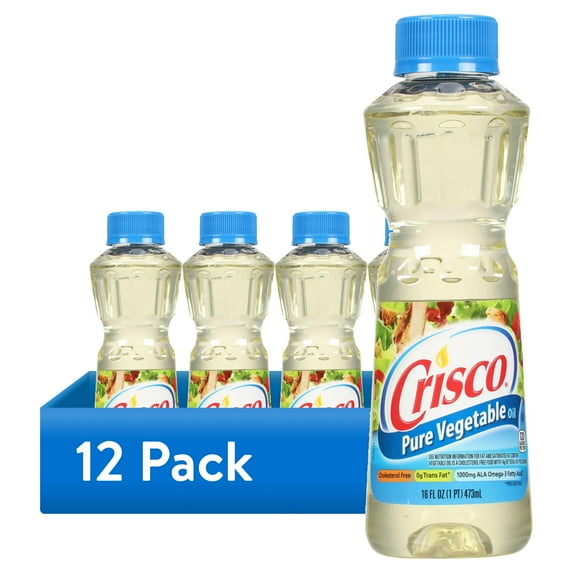 (12 pack) Crisco Pure Vegetable Oil, 16 fl oz