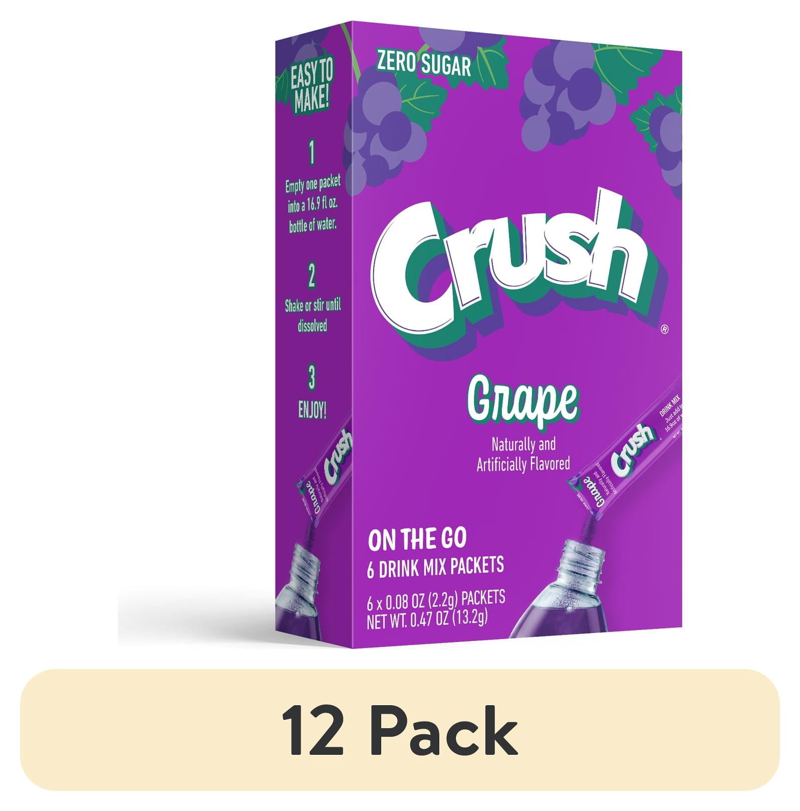 (12 pack) Crush Grape Powder Drink Mix, Sugar-Free, 6 Stick Pack - Single pack