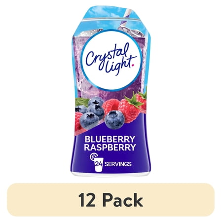 (12 pack) Crystal Light Liquid Blueberry Raspberry Naturally Flavored Drink Mix, 1.62 fl oz Bottle