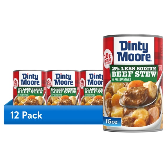 (12 pack) DINTY MOORE Beef Stew 25% Less Sodium 15oz Can
