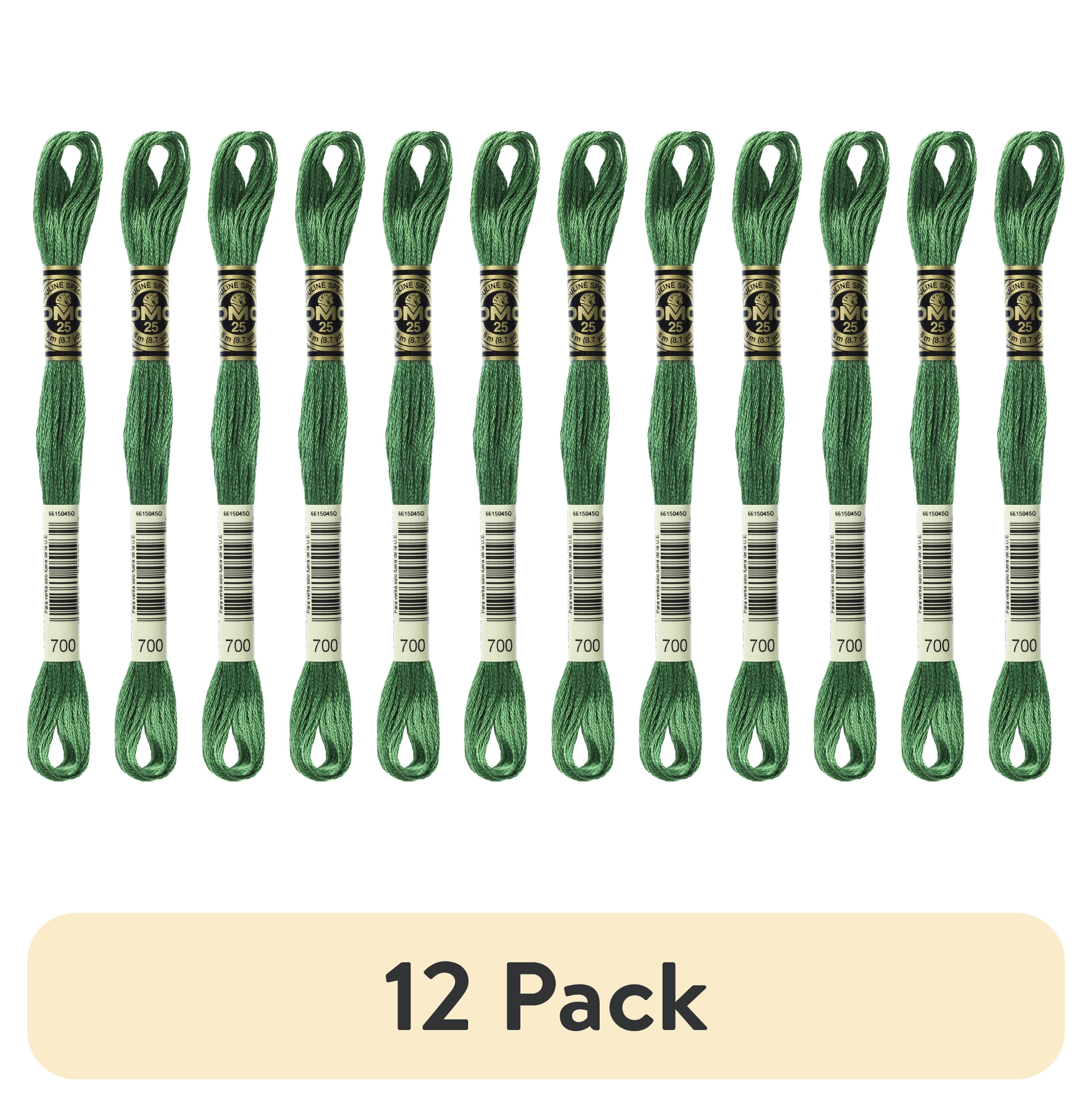 (12 pack) DMC Mouline 117-700 Six-Strand Embroidery Thread,Bright Green, 8.7-Yards