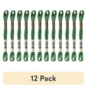 (12 pack) DMC Mouline 117-700 Six-Strand Embroidery Thread,Bright Green, 8.7-Yards