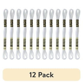 (12 pack) DMC Mouline 117-B5200 Six-Strand Embroidery Thread, Snow White, 8.7-Yards