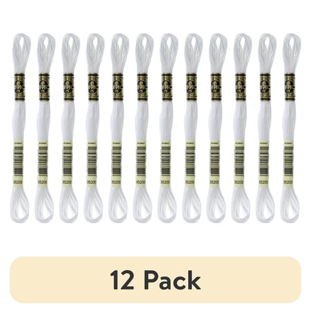 (12 pack) DMC Mouline 117-B5200 Six-Strand Embroidery Thread, Snow White, 8.7-Yards