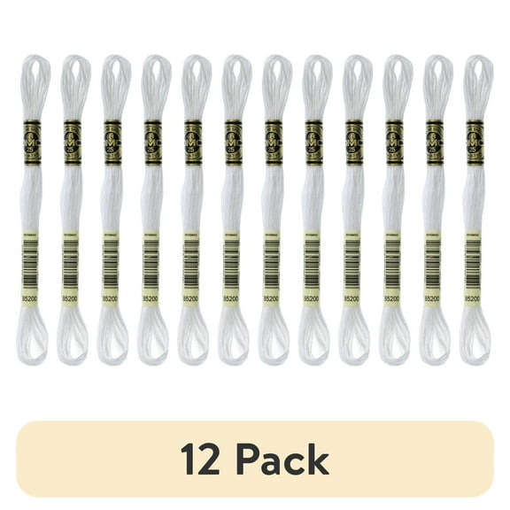 (12 pack) DMC Mouline 117-B5200 Six-Strand Embroidery Thread, Snow White, 8.7-Yards