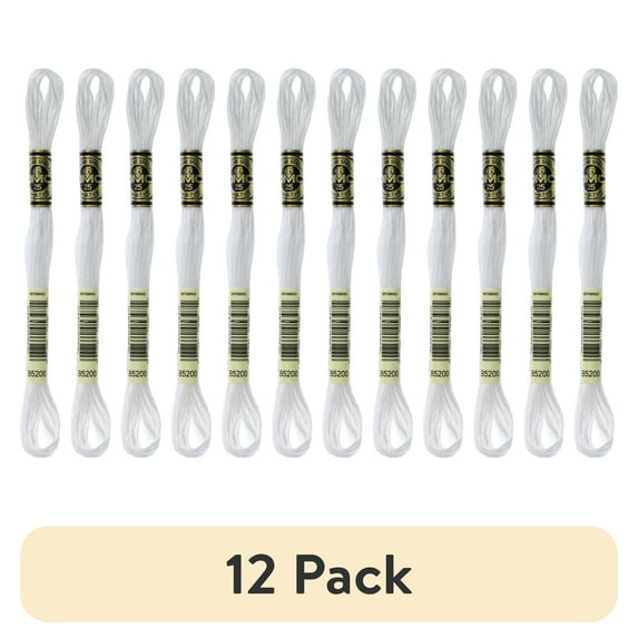 (12 pack) DMC Mouline 117-B5200 Six-Strand Embroidery Thread, Snow White, 8.7-Yards