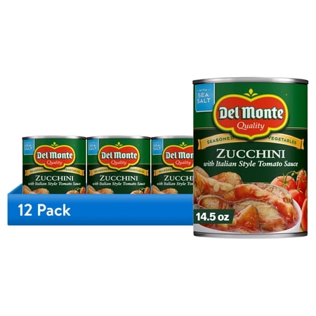 (12 pack) Del Monte Canned Zucchini with Tomato Sauce, 14.5 oz Can