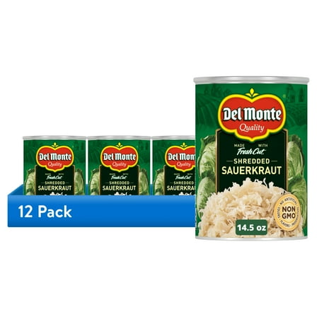(12 pack) Del Monte Fresh Cut Canned Vegetables Shredded Sauerkraut, 14.5 oz Can