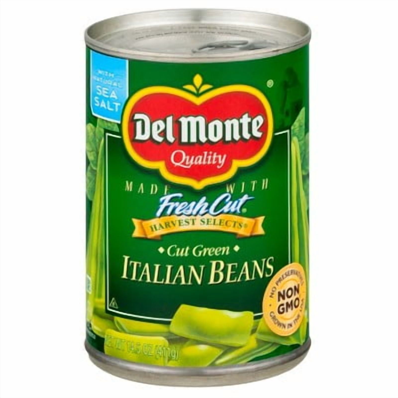 (12 pack) Del Monte Italian Beans, Canned Vegetables, 14.5 oz Can