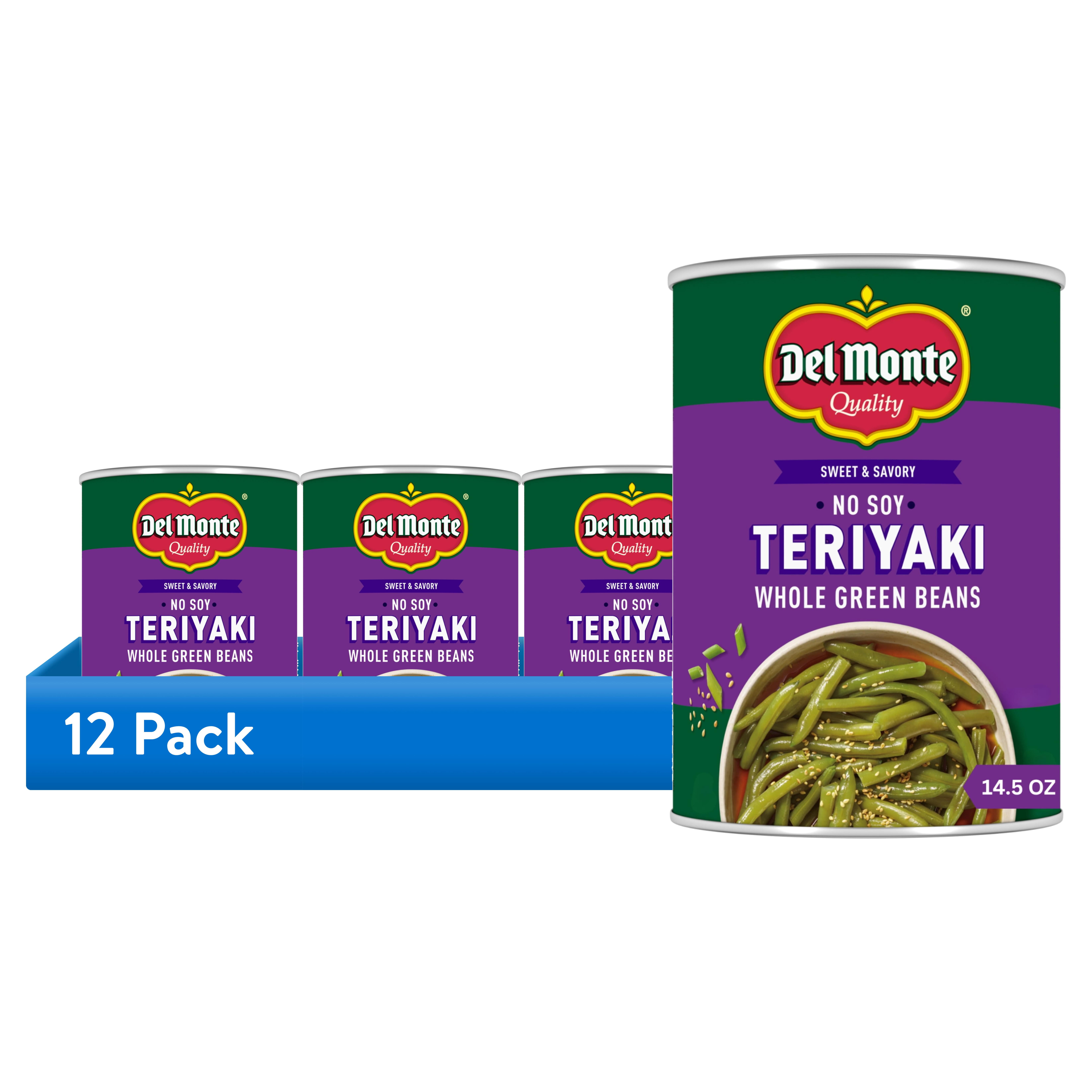 (12 pack) Del Monte® No Soy Teriyaki Whole Green Beans, 14.5 oz. Can