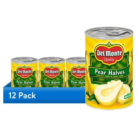 (12 pack) Del Monte Bartlett Pear Halves in Heavy Syrup, 15.25 oz Can