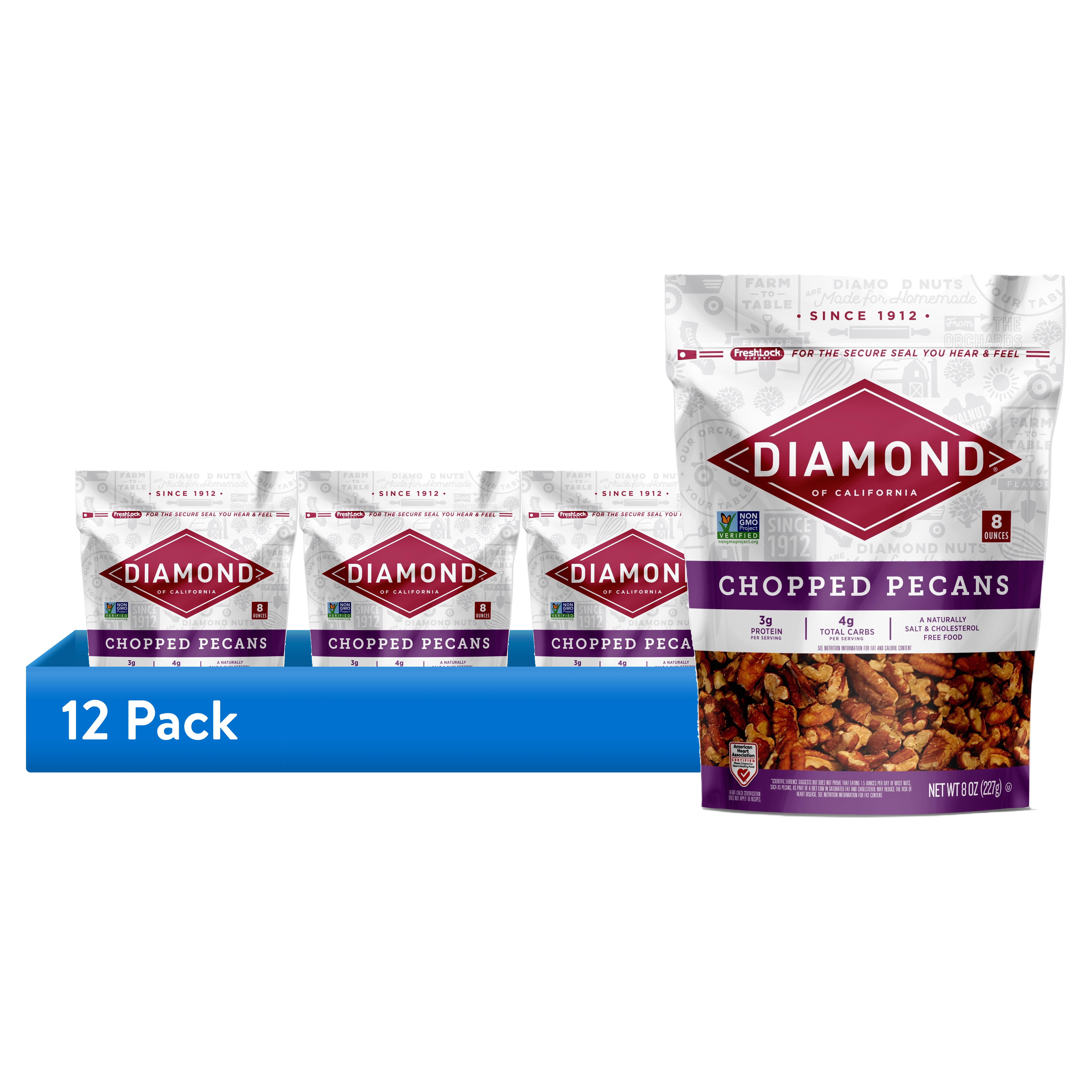 (12 pack) Diamond of California Chopped Pecans 8 oz