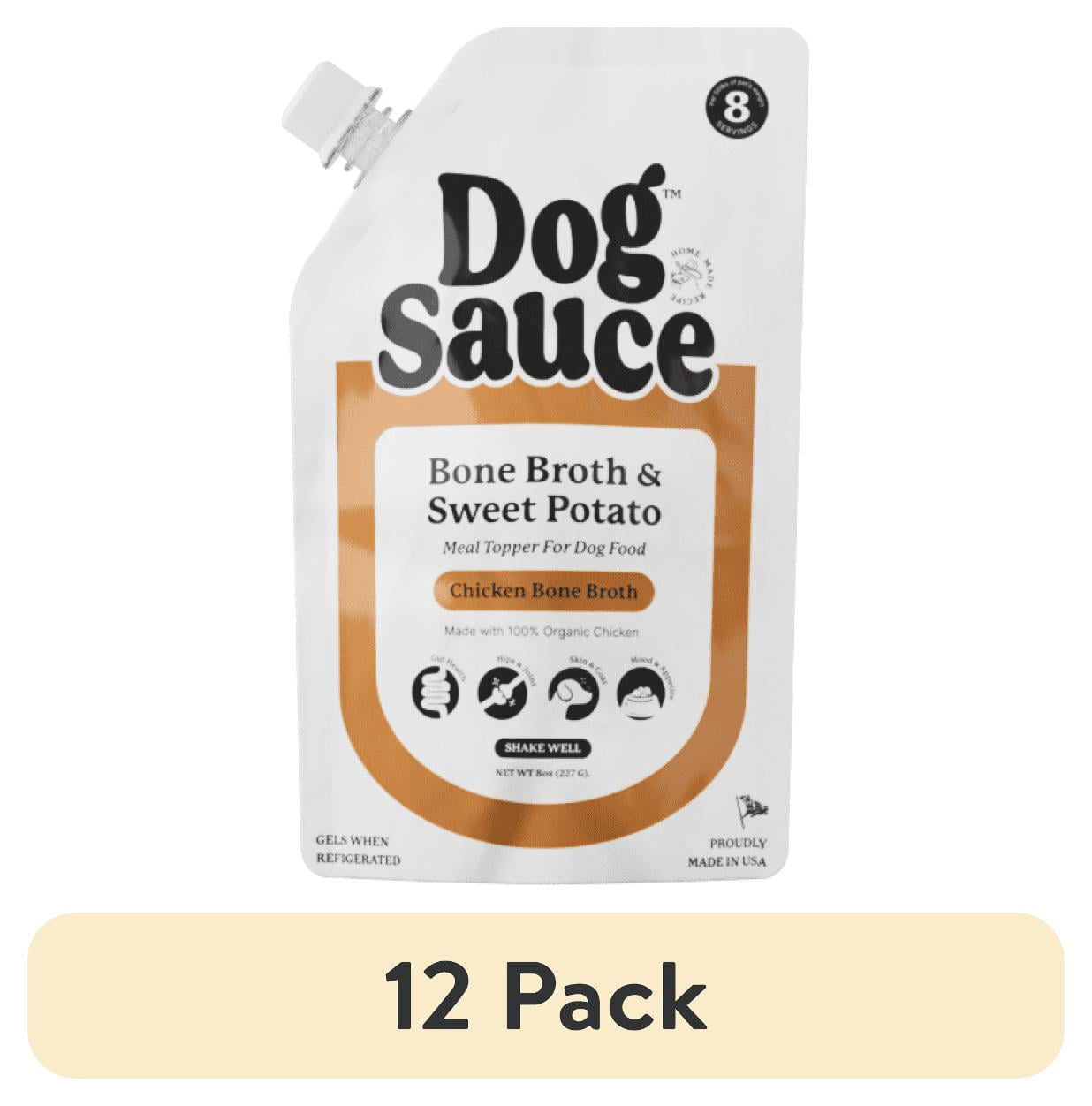 (12 pack) DogSauce Sweet Potato & Chicken Bone Broth Gourmet Meal Topper for Dogs, 8 oz