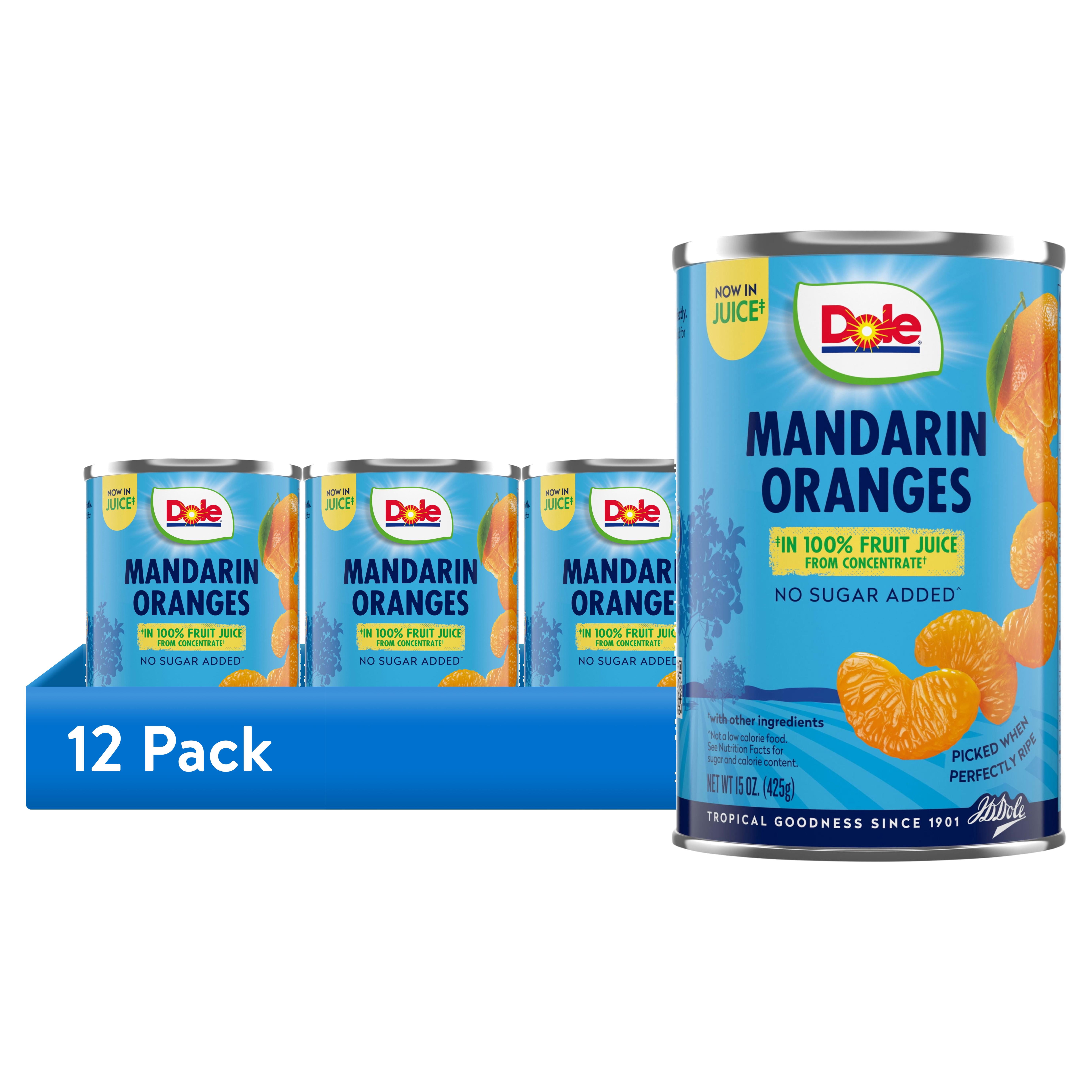(12 pack) Dole Mandarin Oranges in 100% Fruit Juice From Concentrate**, 15 oz Can
