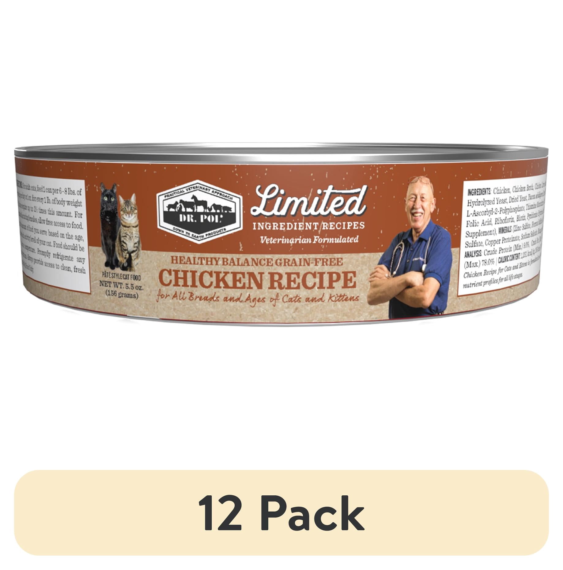 (12 pack) Dr. Pol Limited Ingredient Chicken Canned Cat Food, 5.5oz.