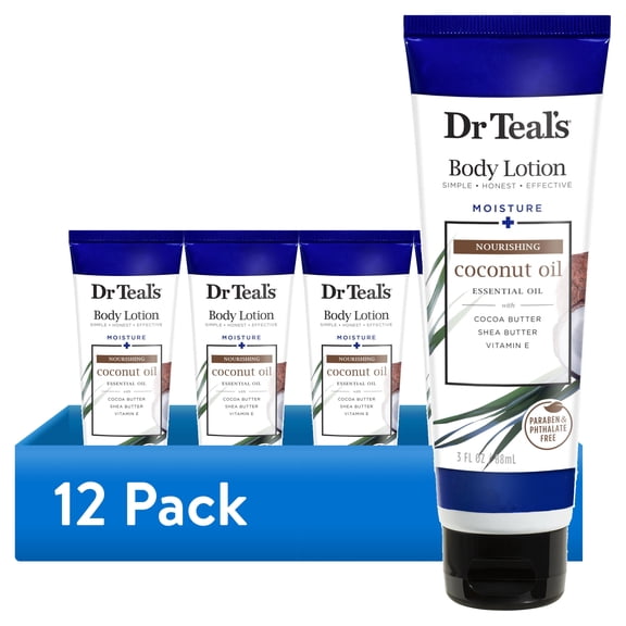 (12 pack) Dr Teal's Nourishing Coconut Oil Body Lotion, 3 Oz.