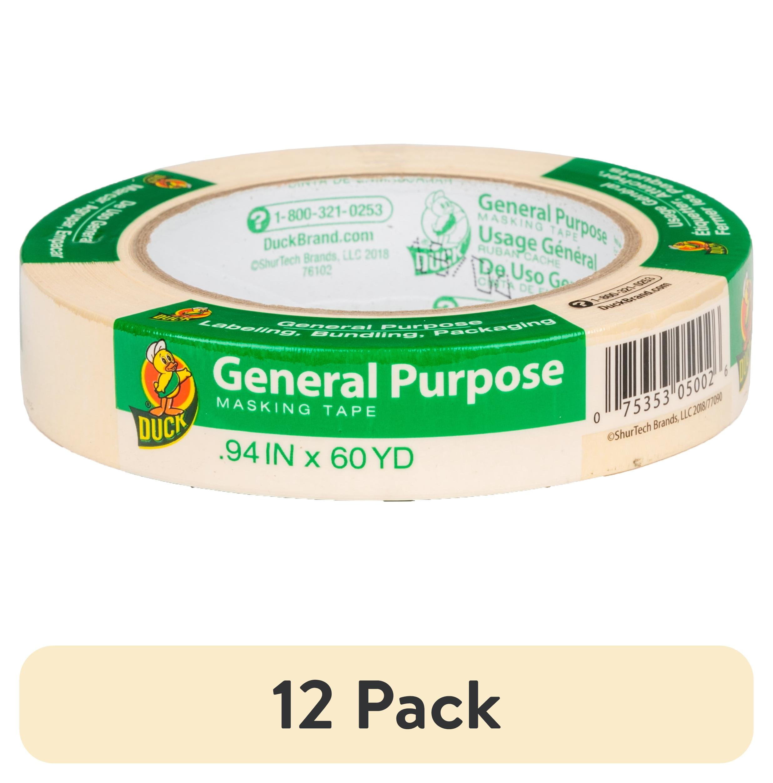 (12 pack) Duck Brand General Purpose Masking Tape - Beige, .94 in. x 60 yd.