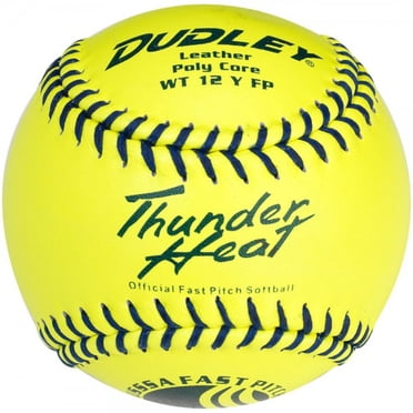 Dudley USSSA Thunder Heat Fastpitch Softballs - 12 Pack With Poly Core & Leather Cover