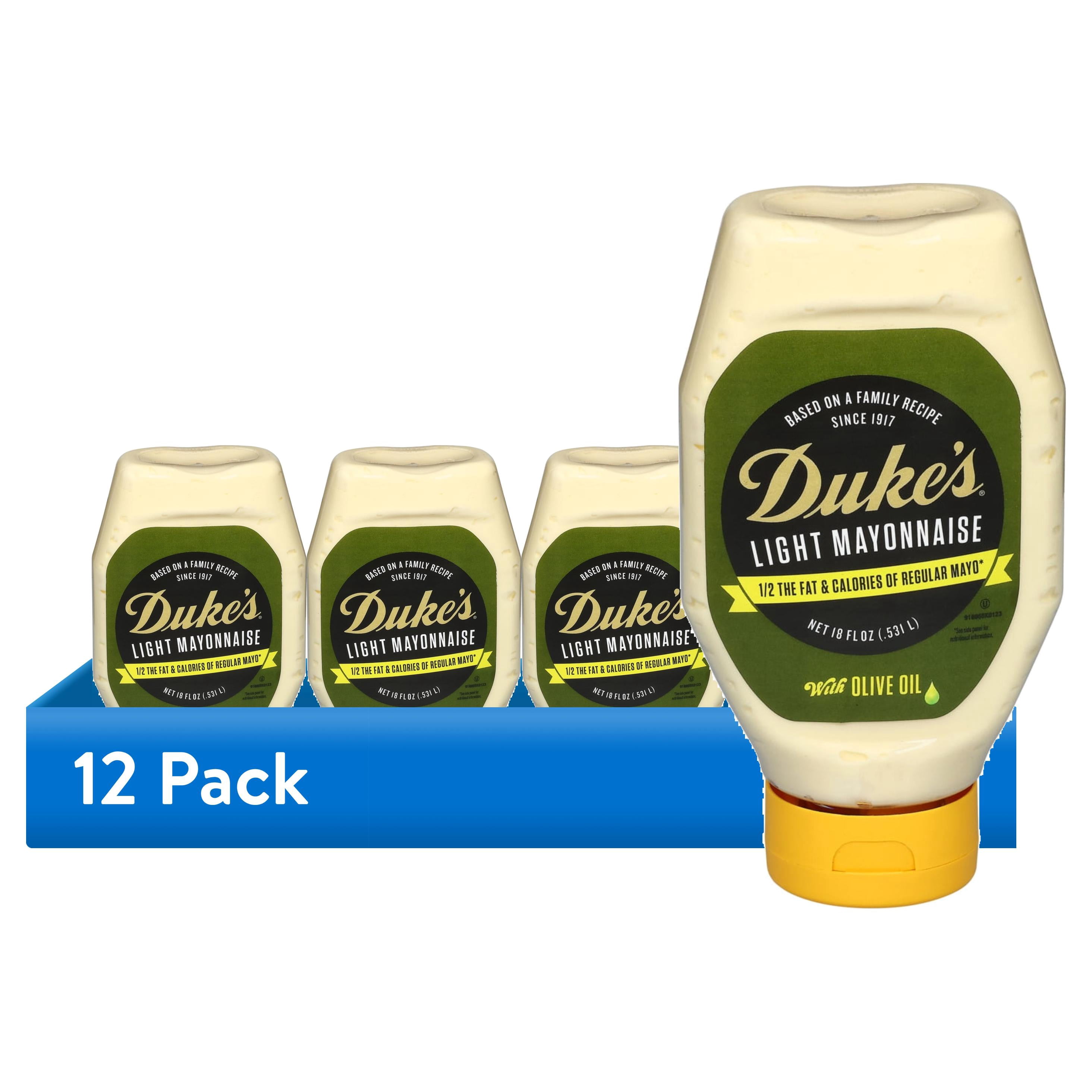 (12 pack) Duke's® Olive Oil Mayo, 18 oz Squeeze Bottle, Better-for Mayo, Smooth & Creamy