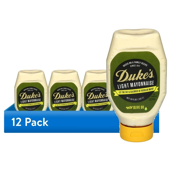 (12 pack) Duke's Olive Oil Mayo, 18 oz Squeeze Bottle, Better-for Mayo, Smooth & Creamy