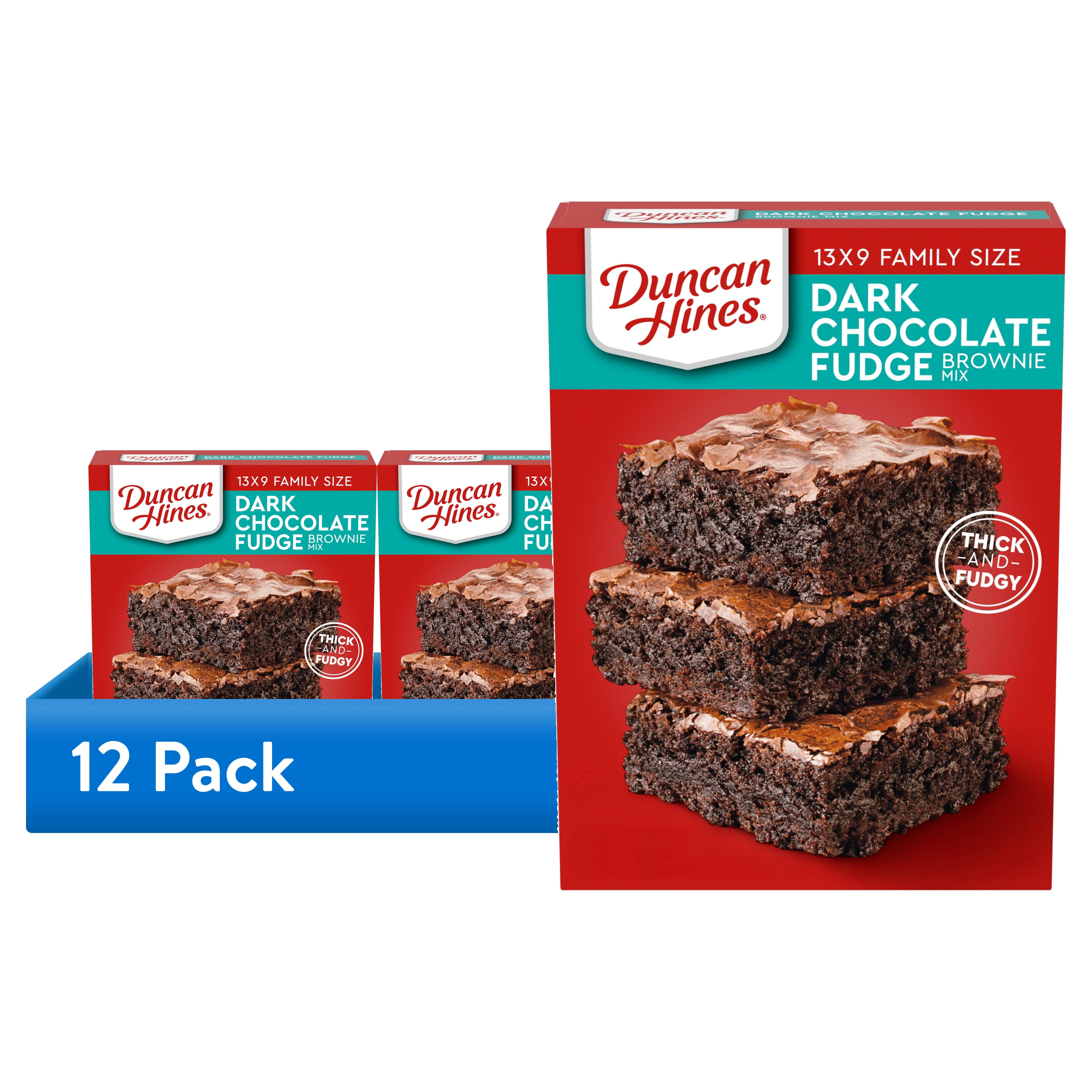 (12 pack) Duncan Hines Brownie Mix, Dark Chocolate Fudge, 18.2 oz.