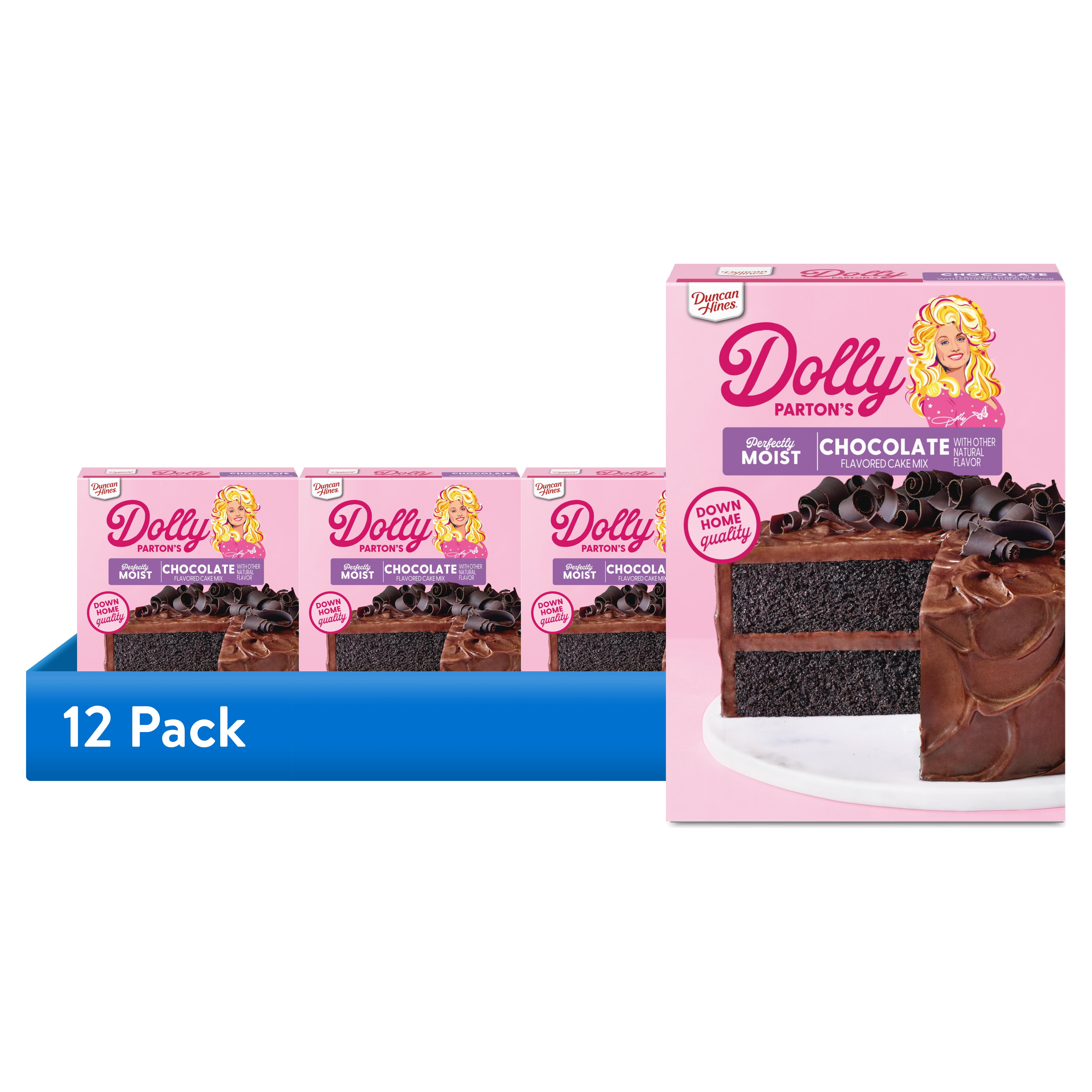 (12 pack) Duncan Hines Dolly Parton's Favorite Chocolate Flavored Cake Mix, 15.25 oz.