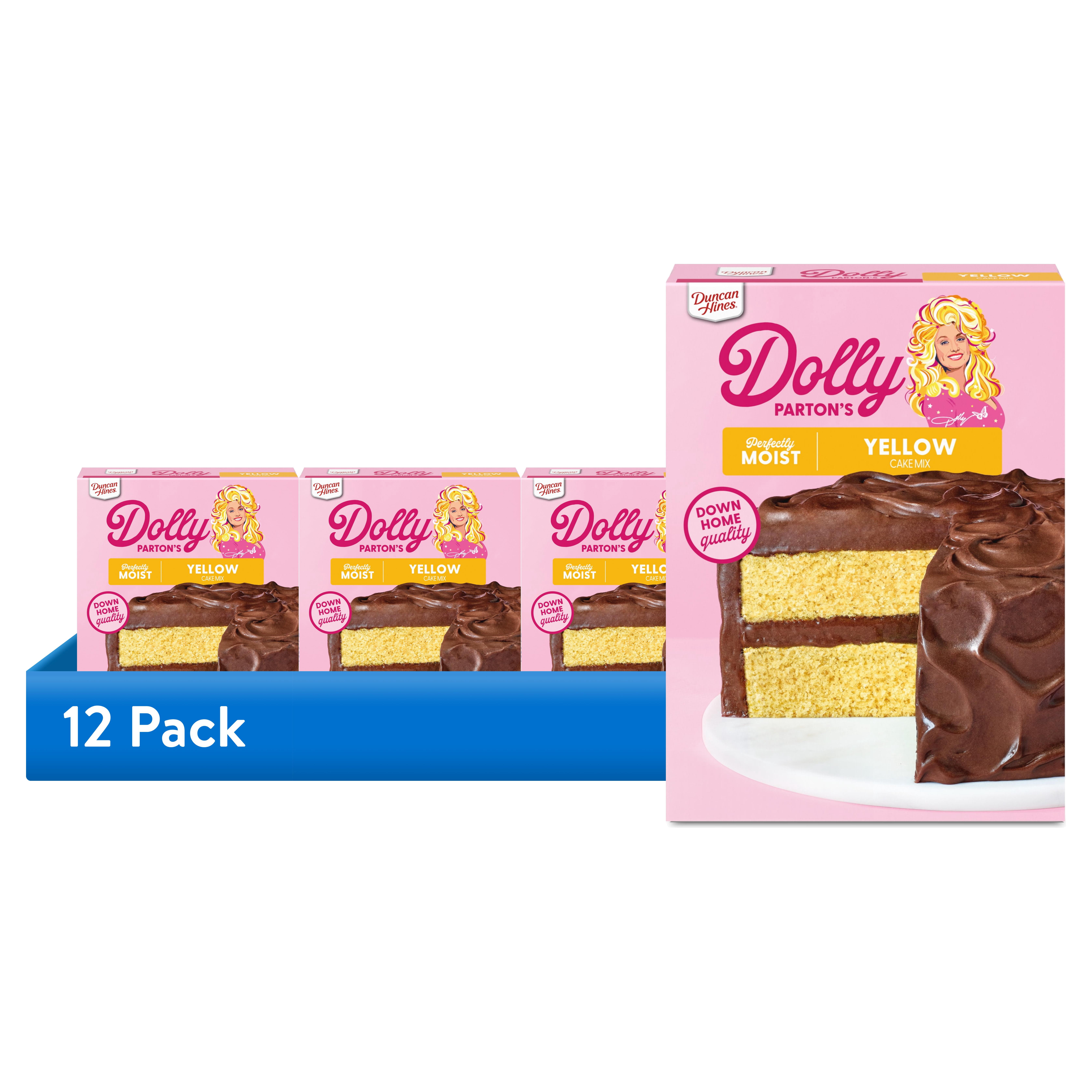 (12 pack) Duncan Hines Dolly Parton's Favorite Yellow Cake Mix, 15.25 oz.