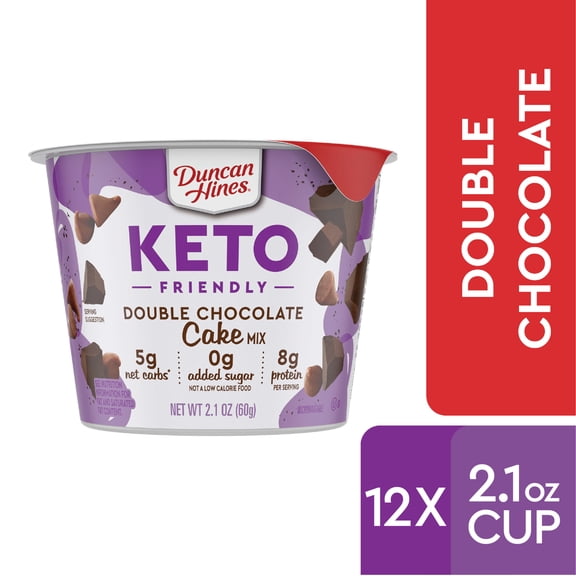 (12 pack) Duncan Hines Keto Friendly Double Chocolate Cake Mix, 2.1 oz.