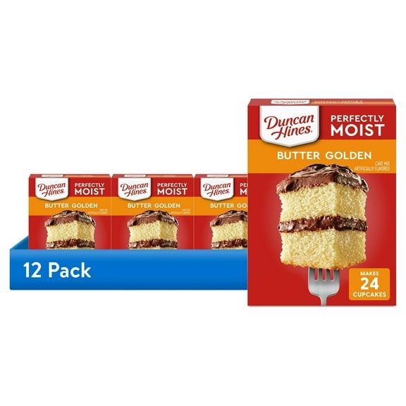 (12 pack) Duncan Hines Butter Golden Flavored Cake Mix, 15.25 oz.
