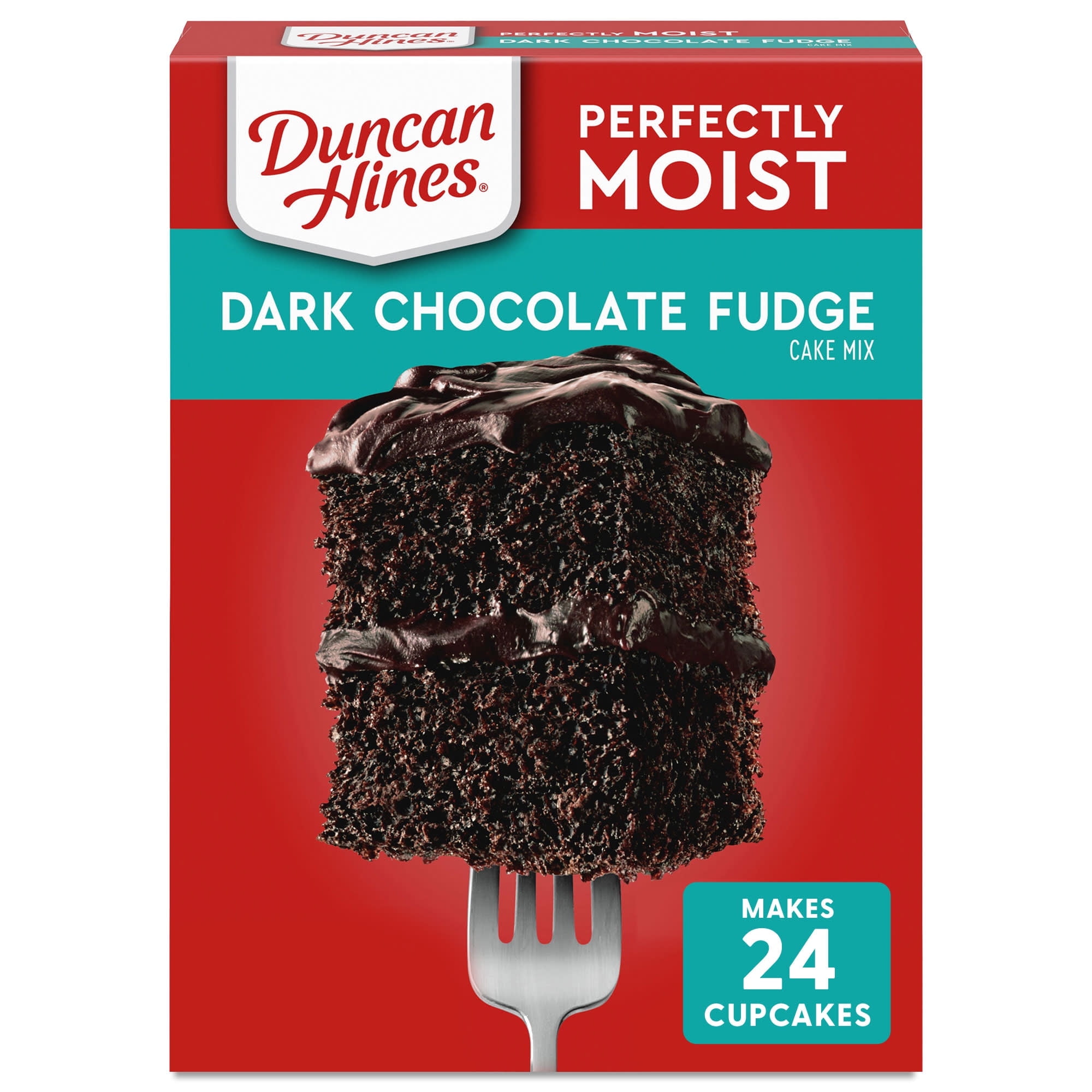 (12 pack) Duncan Hines Dark Chocolate Fudge Cake Mix, 15.25 oz.