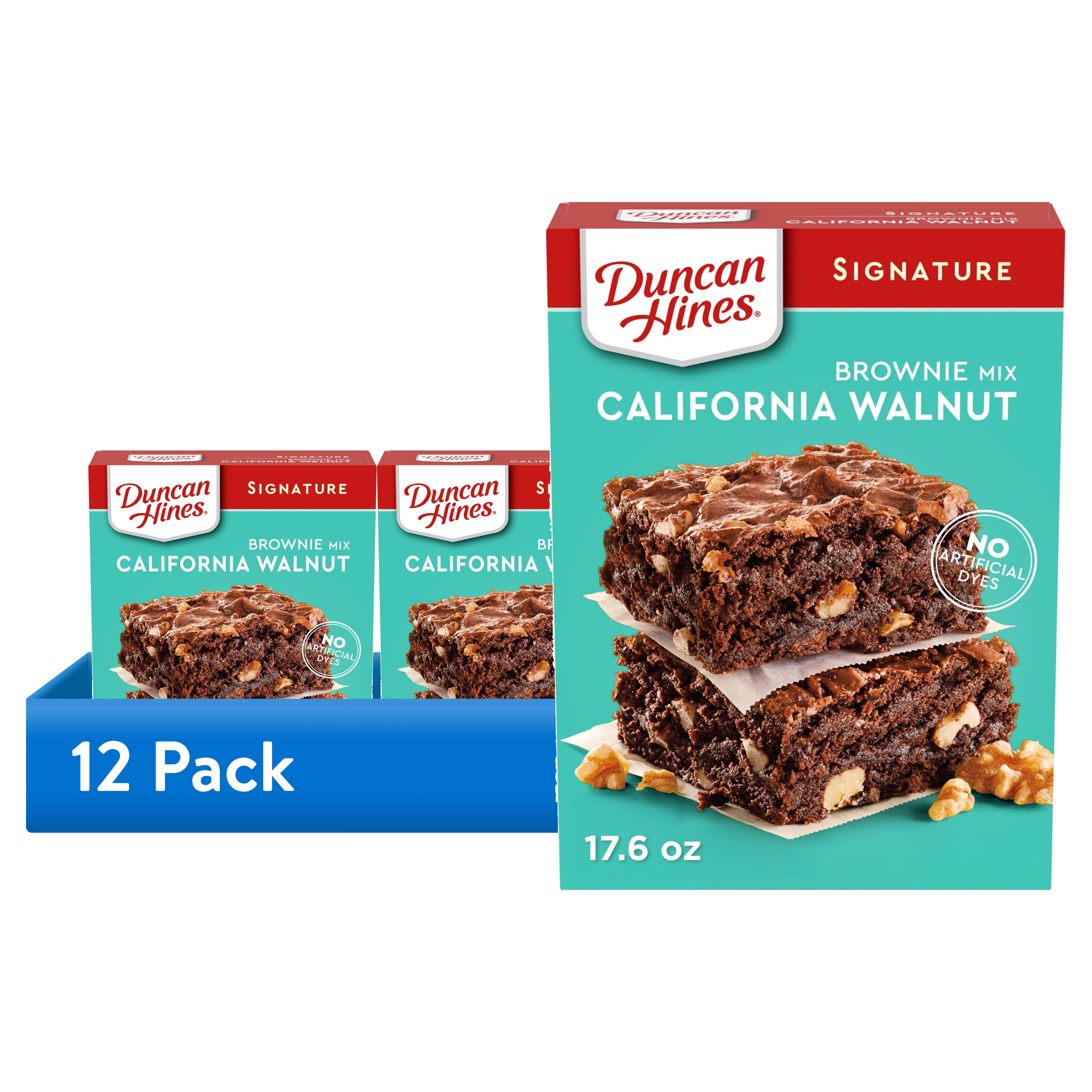 (12 pack) Duncan Hines Brownie Mix, California Walnut, 17.6 oz.