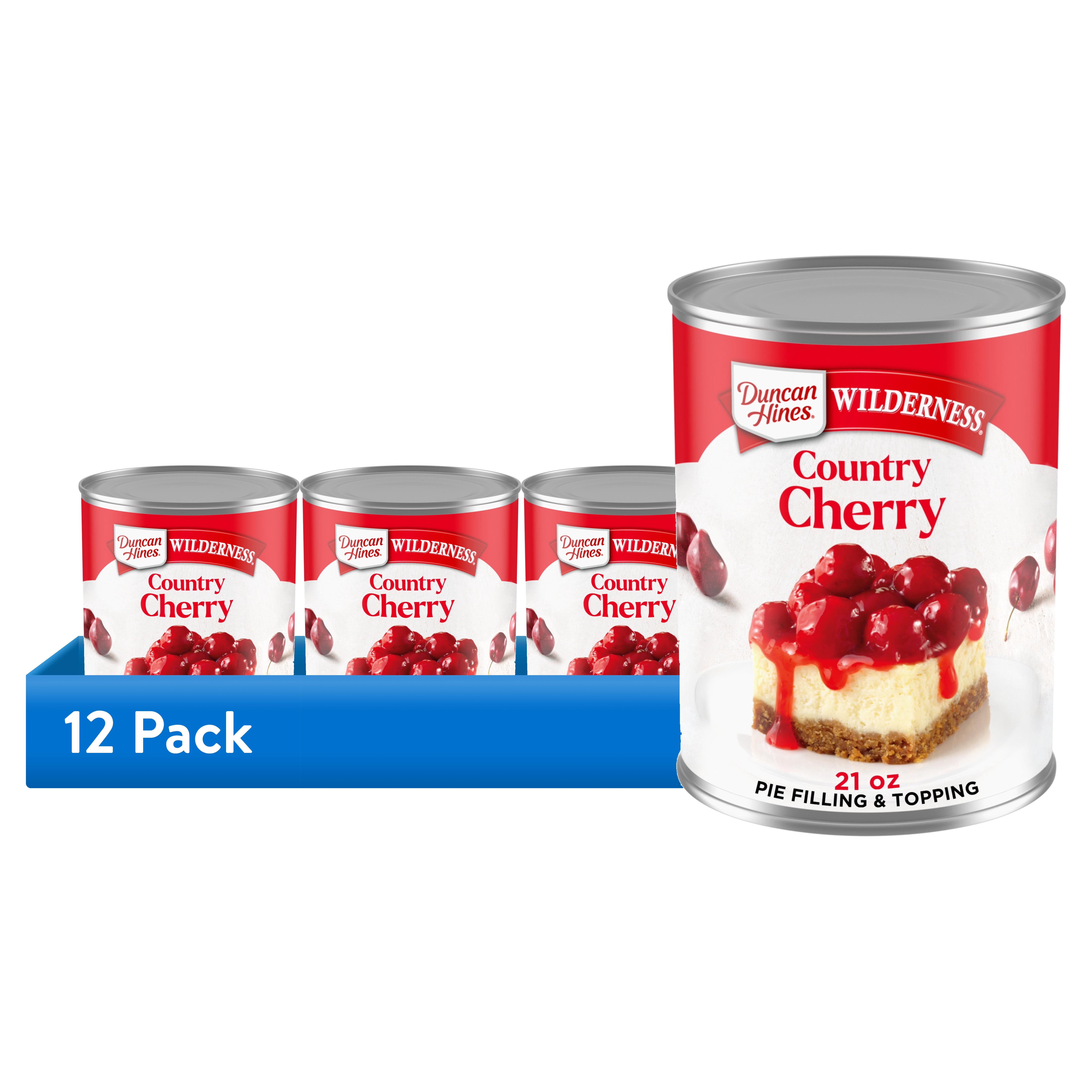 (12 pack) Duncan Hines Wilderness, Country Cherry Pie Filling and Topping, Ready to Use, 21 oz.