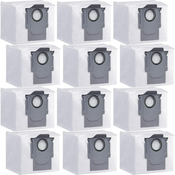 12 pack Dust Bags for roborock Disposable Dust Bag Q5 Q5+ Q7 Q7+ Q7 Max Q7 Max+ S7 MaxV Ultra S8+ S8 Pro Ultra Robot Vacuum,roborock q5 bags:3L Large Capacity Disposable Bag Replacement