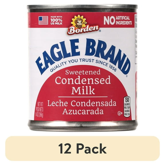(12 pack) Eagle Brand Sweetened Condensed Milk, 100% US Milk, Gluten Free, 14 fl oz Can
