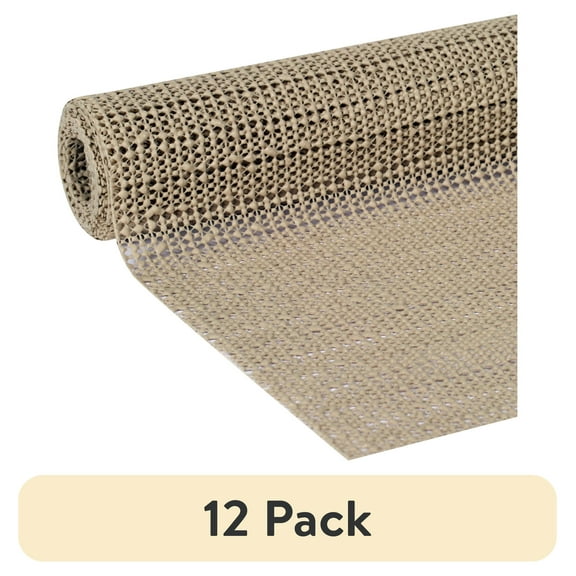 (12 pack) EasyLiner Original Grip Shelf Liner, Taupe, 12 in. x 5 ft. Roll