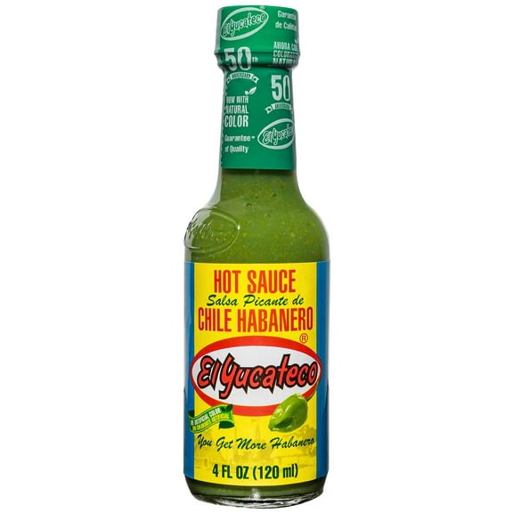 (12 pack) El Yucateco Green Habanero Hot Sauce, 4 fl oz