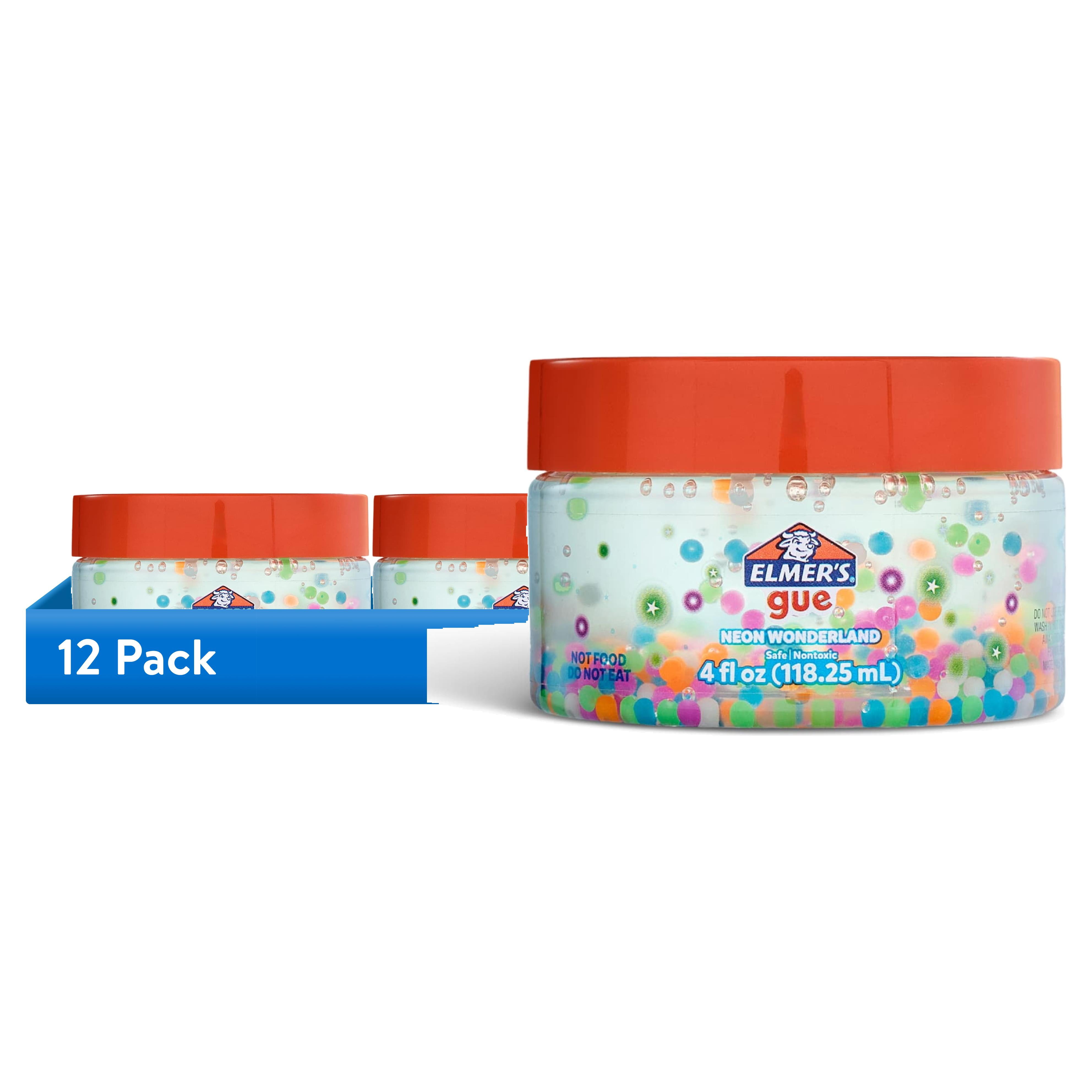 (12 pack) Elmer's Gue Premade Slime, Neon Wonderland, Crunchy Slime, Clear Slime, Contains Glow-in-the-Dark Mix-Ins, 1 Count (4 oz)