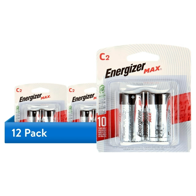 (12 pack) Energizer MAX C Batteries (4 Pack), C Cell Alkaline Batteries