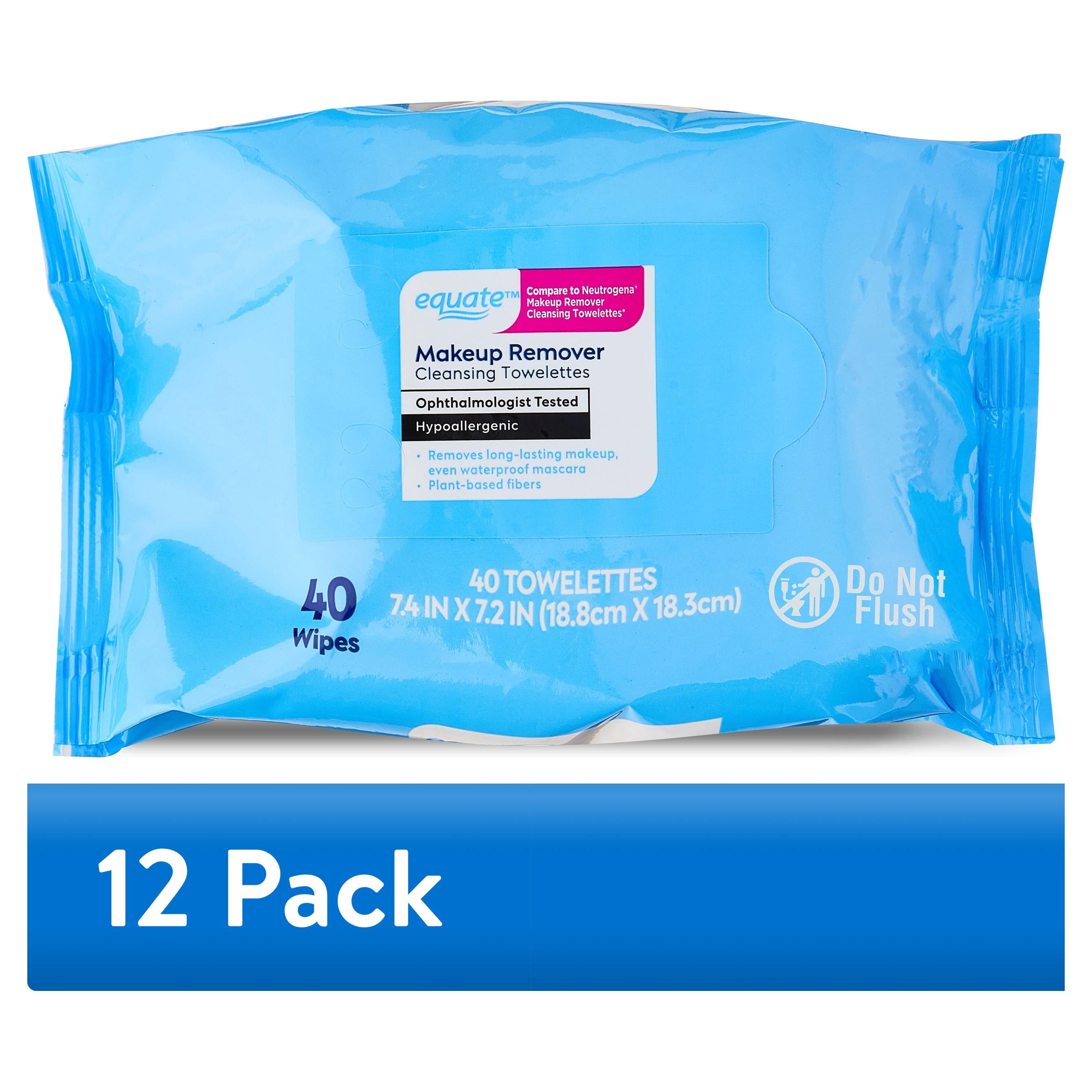 (12 pack) Equate Makeup Remover Cleansing Towelettes, 40 Count