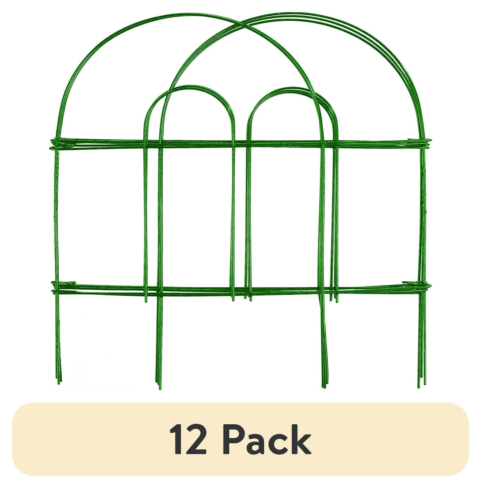 (12 pack) Expert Gardener 18in H x 8ft L Green Steel Folding Garden Fence