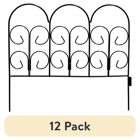 (12 pack) Expert Gardener Iris Black Powder Coated Steel Garden Border 16 inches H x 18 inches W