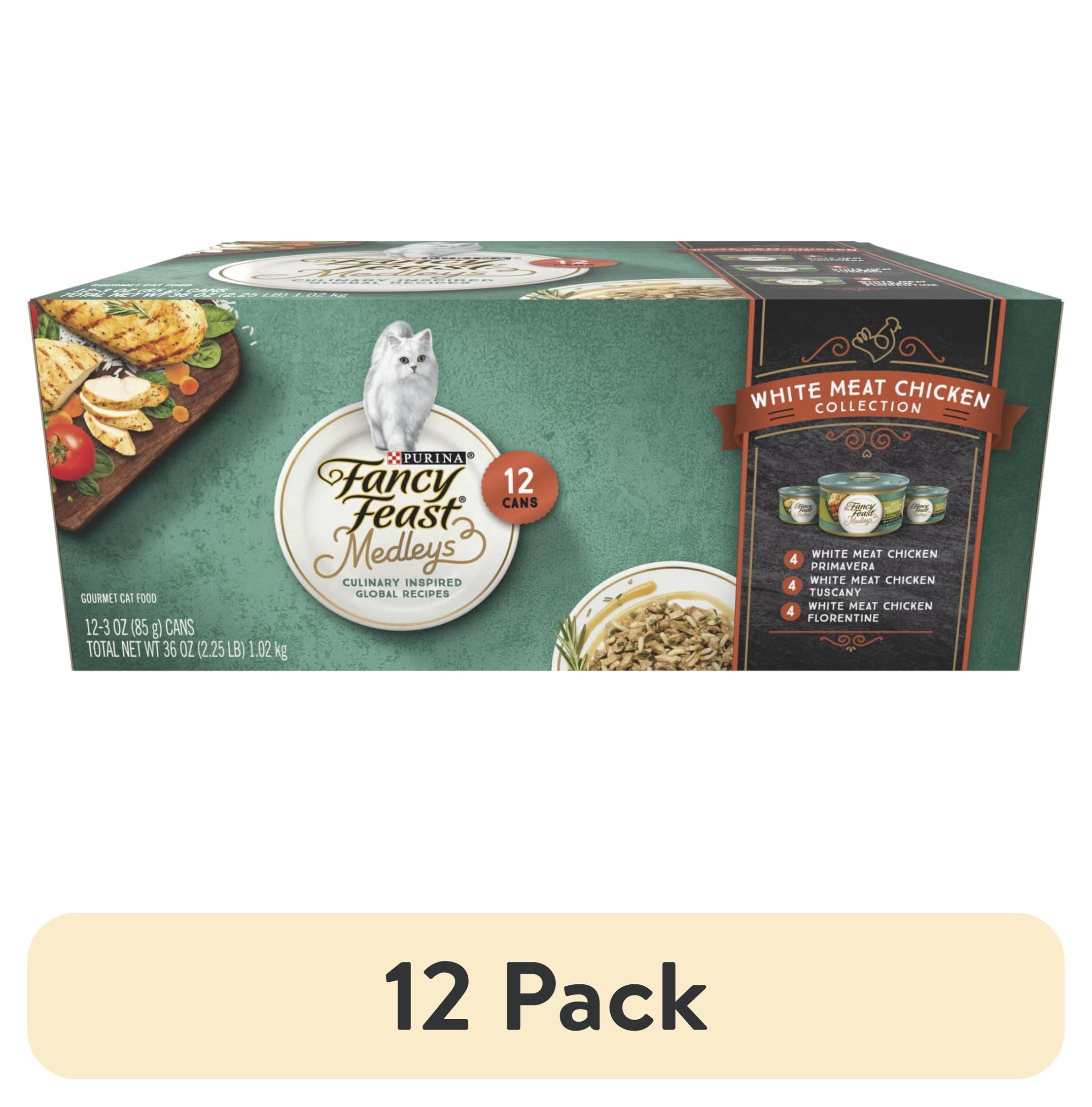 (12 pack) Fancy Feast Wet Cat Food Variety Pack, Medleys White Meat Chicken in Sauce Collection, 3 oz. Can