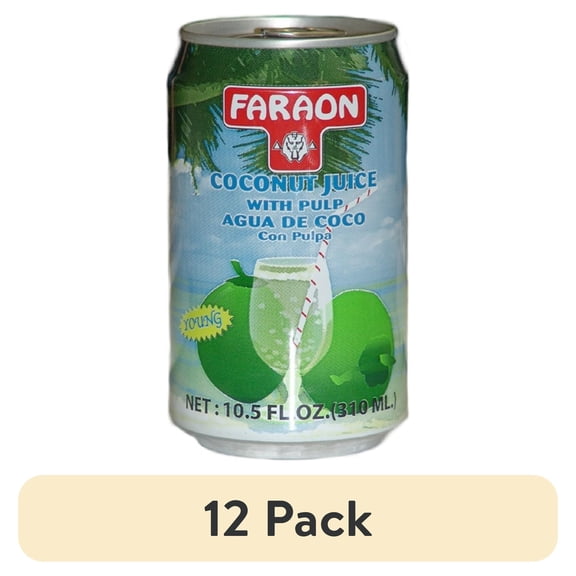 (12 pack) Faraon Coconut Juice with Pulp, 10.5 Fl Oz