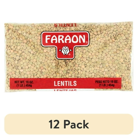 (12 pack) Faraon Lentil Beans, Lentejas, 16 oz Bag