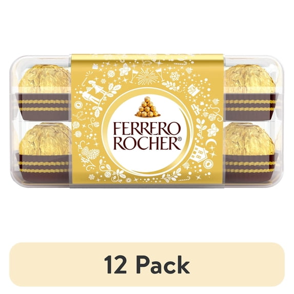 (12 pack) Ferrero Rocher, 16 Count, Premium Gourmet Milk Chocolate ...