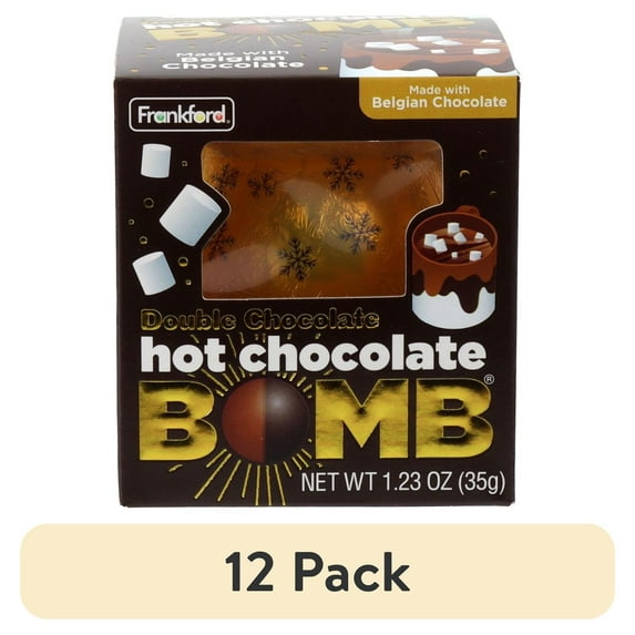 (12 pack) Frankford Hot Chocolate Bomb, Double Chocolate, 1.23 oz