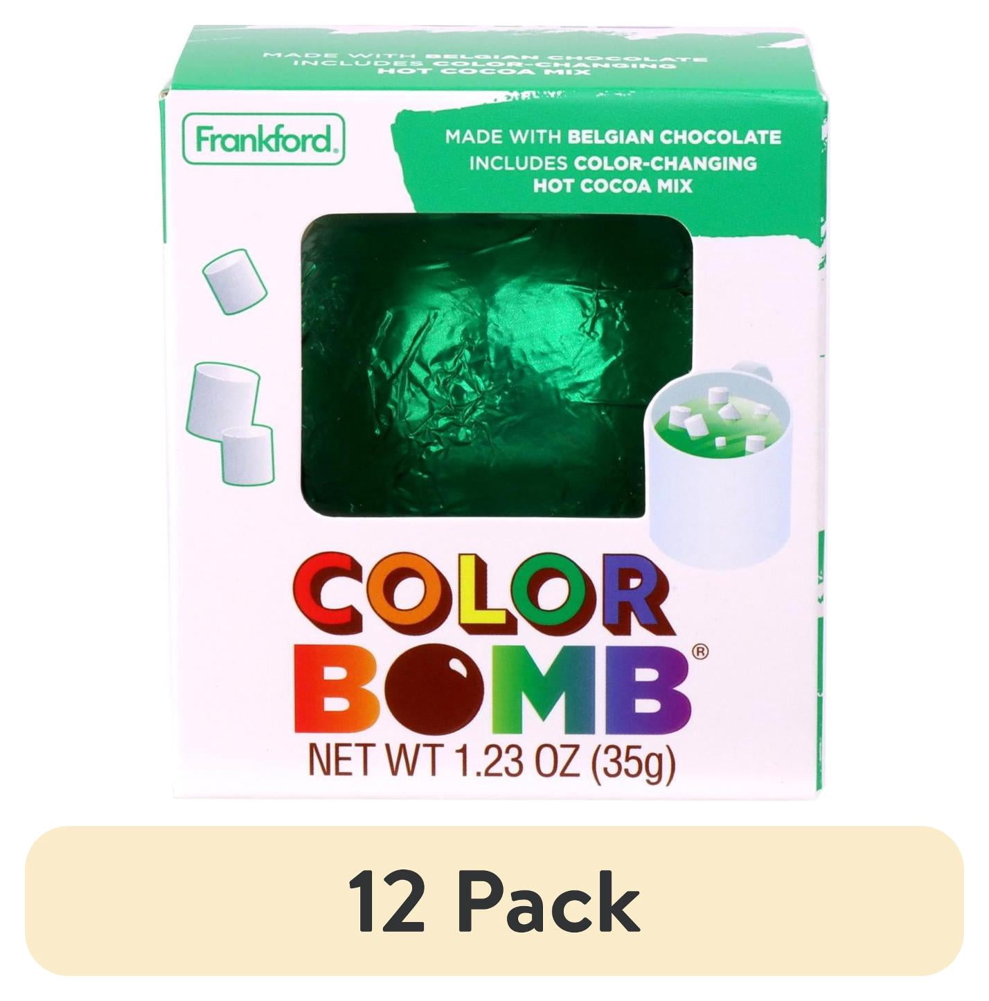 (12 pack) Frankford Hot Chocolate Color Bomb, Milk Chocolate, Green 1.23oz