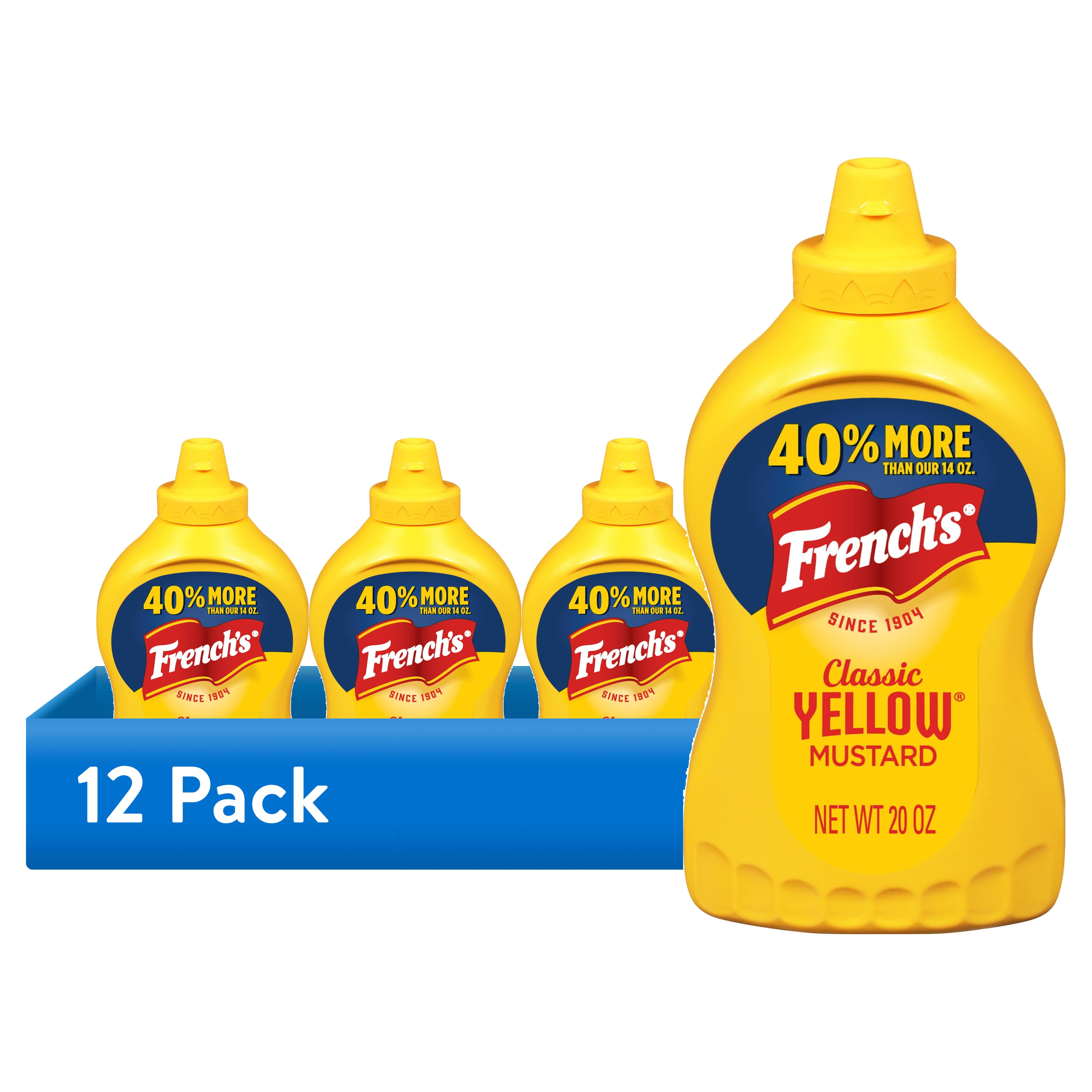 (12 pack) French's No Artificial Flavors Kosher Classic Yellow Mustard, 20 oz Bottle
